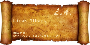 Linek Albert névjegykártya